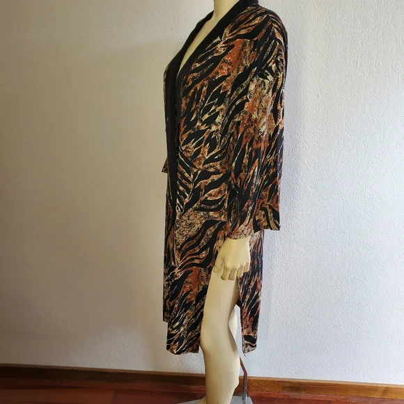 VINTAGE 80s Animal Print Duster - Picture 2 of 9
